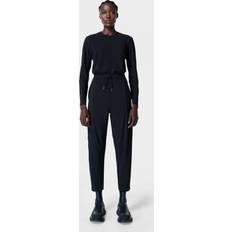 Running - Women Jumpsuits & Overalls Sweaty Betty Womens Black Explorer Tapered-leg Stretch-woven Jumpsuit