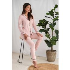 Grey - Women Sleepwear Bamboo Pyjama Set in Pink