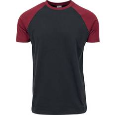 Urban Classics Raglan Contrast T-Shirt - Schwarz/Burgund