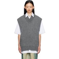 Herre - Hør Veste Maison Margiela Strik V-Udskæring Vest - Grå