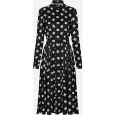 Dolce & Gabbana Logo silk-blend midi dress black