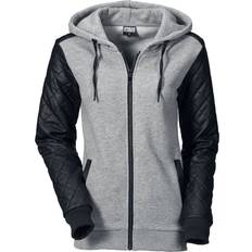 Oberteile Urban Classics diamant kunstleder zip hoody grau