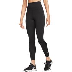 Elastano/Lycra/Spandex Medias Nike Therma-FIT One Leggings de 7/8 de talle alto - Negro