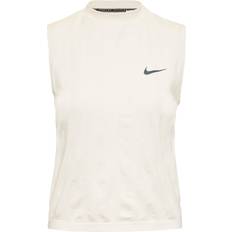 Beige - Hardlopen Mouwloze shirts Nike Functioneel Shirt Run Division - Ecru/Zwart