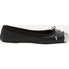 Alexander McQueen Woman Low Shoes Alexander McQueen Punk Cap-Toe Ballerina Flats 1081 BLACKSILVER 11B