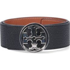 Tory Burch 1.5" Miller Reversible Belt - Black/Classic Cuoio/Silver