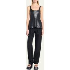 Proenza Schouler Black White Label Faux-Leather Tank Top 001 Black