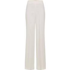 Stella McCartney High Waist Viscose Crepe Straight Pants - Cream