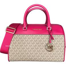 Mk shoulder bags Michael Kors jet set travel medium shoulder duffle bag mk carmine pink multi