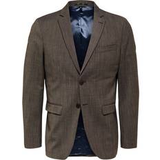 Bruna - Herr Kavajer Selected Slim Fit Kavaj Brun