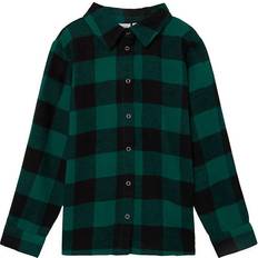 Verde Camicie Name It Kid's Checked Overshirt - Rain Forest