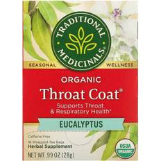 USDA Organic Beverages Traditional Medicinals Organic Throat Coat Eucalyptus Tea Bags 1oz 1