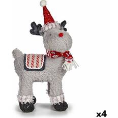 Gris Lámparas de Navidad Krist+ Figura Decorativa Reno Rojo Gris 21 x 36 x 36 cm Lámpara de Navidad