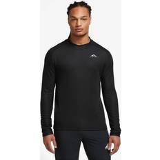 Wolle T-Shirts Nike Trail Dri-FIT Lauf-Longsleeve für Herren Schwarz