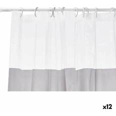 Grey Shower Curtains Berilo Transparent Grey PEVA Shower Curtain 180 x 180 cm