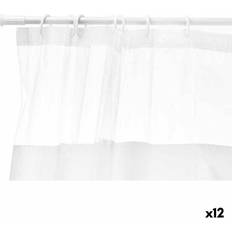 White Shower Curtains Berilo Transparent White PEVA Shower Curtain 180 x 180 cm