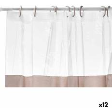 Beige Bathtub & Shower Accessories Berilo Beige Transparent Shower Curtain 180 x 180 cm