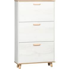 Wood Shoe Racks Homcom Slim Cream Shoe Rack 70x122cm