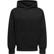 Only & Sons Avslappnad Hoodie Sweatshirt Svart