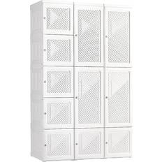 Plastic storage shelves with doors Homcom Organizer With Cube Storage Wardrobe 41x67"