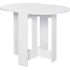 White Dining Tables Homcom Folding Drop Leaf Dining Table 76x104cm