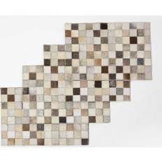 Leather Cloths & Tissues Homescapes Block Check Place Mat Beige