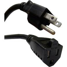 Electrical Accessories Cablewholesale Power extension cord, black, nema 5-15p to nema 5-15r, 13 amp, 16 awg, 25 foot