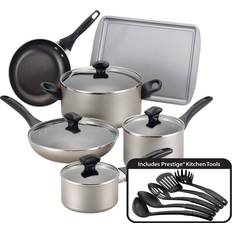 Farberware Dishwasher Safe Nonstick 15-Piece - Champagne Cookware Set with lid