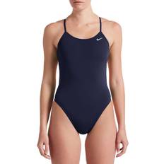 Swimsuits NIKE Women's Hydrastrong Solid Cut-Out Back One Piece Swimsuit, 28, Midnight Navy