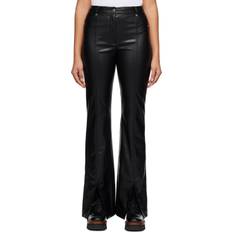 HUGO BOSS Women Pants & Shorts HUGO BOSS Black Slit Faux-leather Pants