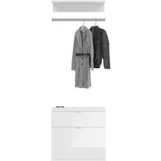 Kiefer Kleideraufbewahrung Garderobe set 3-teilig garderobenstange Kleiderschrank