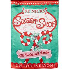 Cheap Garden Ornaments Evergreen Sweet Shop Christmas Lustre Garden Flag