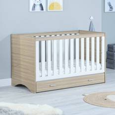 Veni Cot Bed With Drawer Oak White