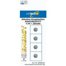 Heitech Heitech Alkaline Knopfzellen, 4er Pack AG4/LR626