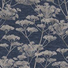 Graham & Brown Blue Wallpapers Graham & Brown Boutique Serene Seedhead Sapphire Wallpaper wilko