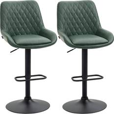 Green Bar Stools Homcom Adjustable Green Bar Stool 117cm 2pcs