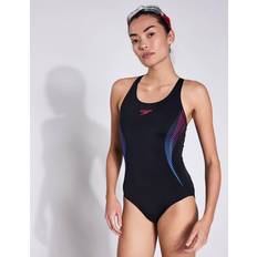 Damen - Polyamid Badeanzüge Speedo Placement Muscleback Badeanzug Schwarz/Rot für Damen