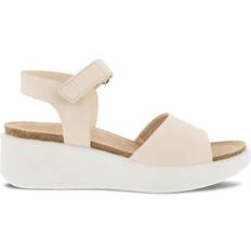 Ecco Heeled Sandals ecco Women's Flowt Wedge Cork Sandal Leather Limestone