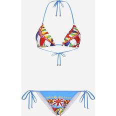 Dolce & Gabbana Bikini Tops Dolce & Gabbana Carretto-print triangle bikini