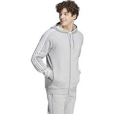 Adidas Men Sweaters Adidas Men's Essentials Fleece 3-Stripes Full-Zip, Grey Heather