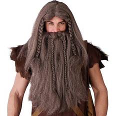 Historia Pitkät Peruukit Fiestas Guirca Mens Brown Viking Warrior Barbarian Wig and Beard