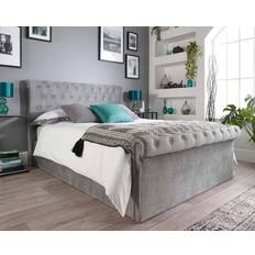 Aspire Chesterfield Ottoman Grey 110x217cm