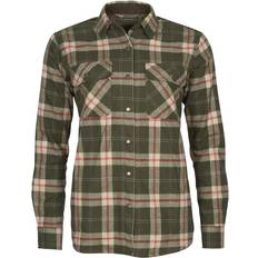 Douglas pinewood skjorte Pinewood Douglas dame flannelskjorte, Dark Green/Red