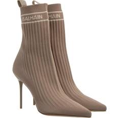 Stiletto Ankle Boots Balmain Skye sock boots beige