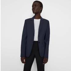 Silk Blazers Theory Carissa Blazer in Good Wool NOCTURNE NAVY