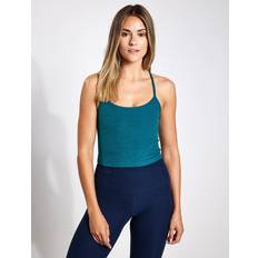 Beyond Yoga Spacedye Slim Racerback Cropped Tank Lunar Teal Heather