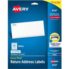 Avery Easy Peel Return Address Labels Sure Feed Technology Permanent Adhesive 1/2"x1-3/4" 2000pcs 4.6x1.3cm