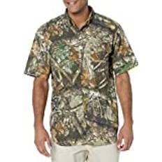 Camouflage - Men Shirts Columbia Men's PHG Super Sharptail Short Sleeve Shirt- BrownCamo