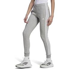 adidas Women's 3-Stripe Cotton Fleece Sweatpant Jogger Grey Heather/white Grey Heather/white