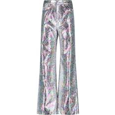 Snake Trousers ROTATE Birger Christensen Snake Effect Straight Leg 5 Pockets Pants